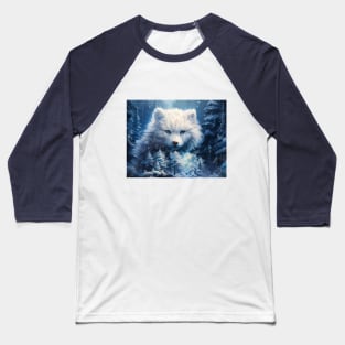 Winter White Wolf Baseball T-Shirt